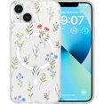 thumbnail image 1 of Shiqi-pour Étui iPhone 15 Plus Compatible avec MagSafe Étui Magnétique Forte Transparente Florale pour Femmes Filles Étui Rigide Mince Protectrice pour iPhone 15 Plus 6.7 Pouces(Clair/marguerite), 1 of 4