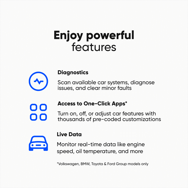 OBDeleven, Auto Diagnostic Car Scan Tool, Bluetooth, iOS Android