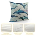 thumbnail image 4 of Qinduosi Sea Life Whale&amp;Shark Educational Ocean Animal Chart Reversible Throw Pillow Cover Pillowcase Fish Theme Inch Decor for Home Room Dorm Gifts for Sea Life Lovers Students White, 4 of 5