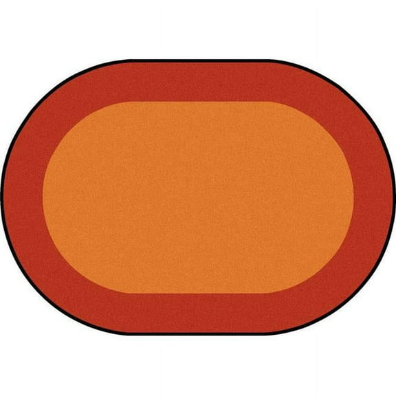 Joy Carpets  All Around Oval Classroom Carpet Orange - 5 ft. 4 in. x 7 ft. 8 in.