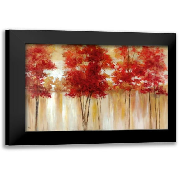 Nan 14x11 Black Modern Framed Museum Art Print Titled - Red Trees