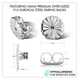 thumbnail image 6 of Nana Princess Halo Earrings with Pure Brilliance Zirconia in Sterling Silver Mounting, Hypoallergenic - 5.5mm - Platinum Plated, 6 of 7