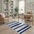 thumbnail image 2 of ODIKA Striped Nautical Navy Cabana Contemporary Geometric Sriped Stripped Pet Friendly & Kids Safe Play for Playroom, Bedroom, Reading Nook, 2 of 7