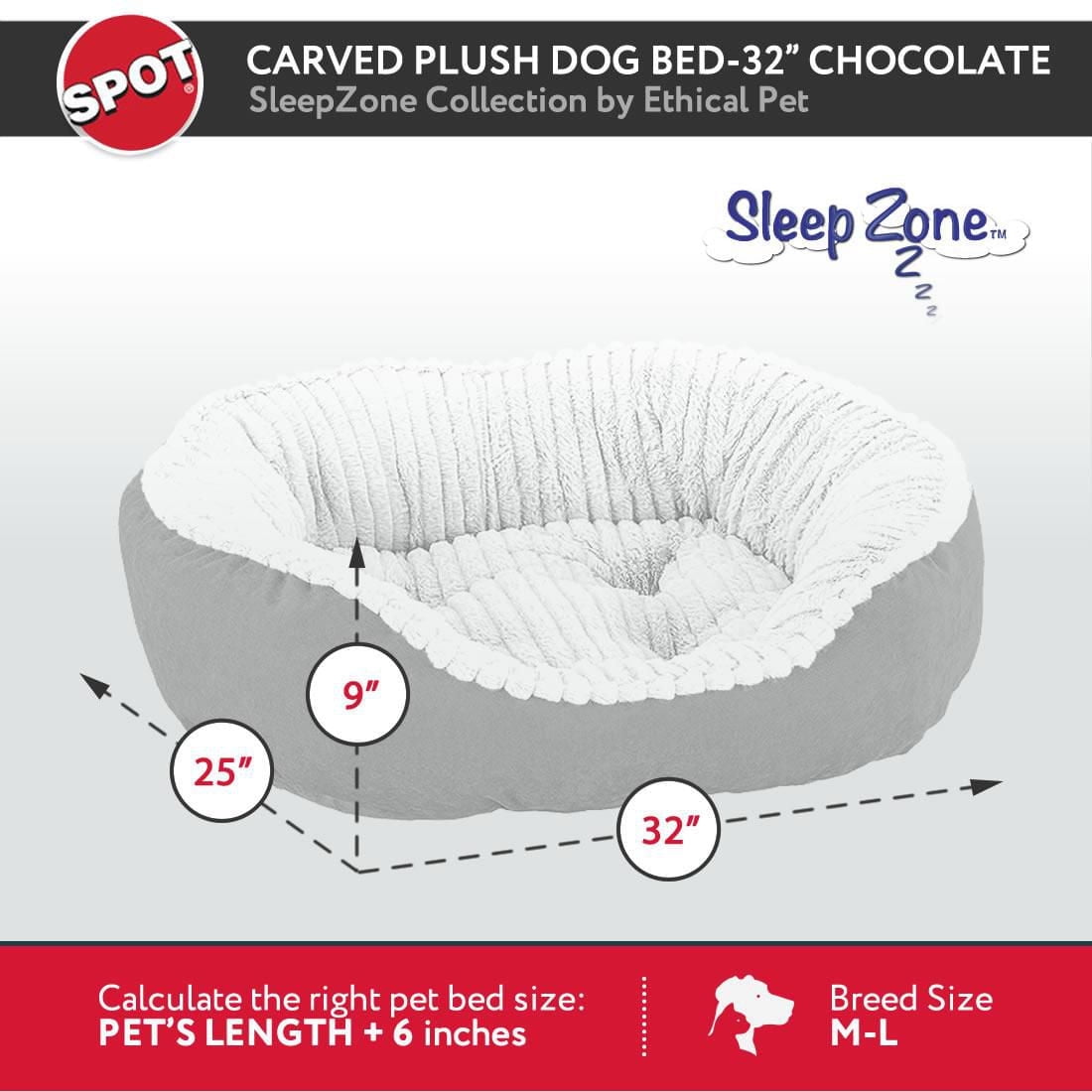 Sleep Zone Carved Plush Dog Bed