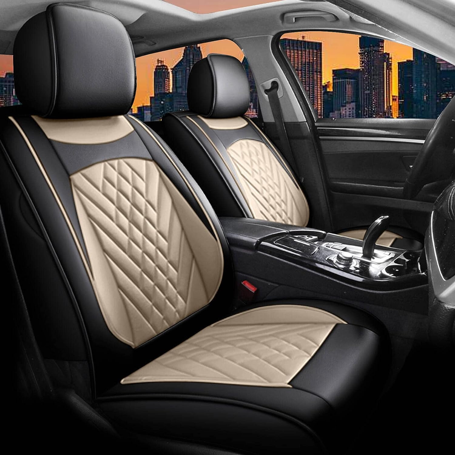Fit Dodge 5-Seats Full Set Front Rear Cushion Leather Car Seat Covers - View #10