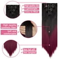 thumbnail image 3 of 7-piece 16 Clips Thick Curly Straight Full Head Clip in Double Weft Hair Extensions Wig for Women, 3 of 4