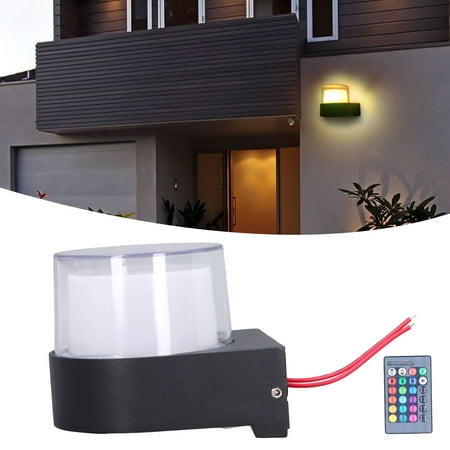 

Ymiko Outdoor Wall Sconce Outdoor Wall Sconce 5W RGB Remote Control LED Waterproof Wall Light For Bedroom Living Room Outdoor AC85‑265V Wall Light