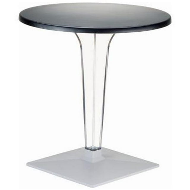 Siesta ISP520-BLA 32 in. Table à Manger Ronde avec Base Transparente & 44; Noir