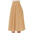 thumbnail image 5 of Women's Classic High-Waist Pleated Midi Skirt A-Line Flare for Everyday Elegance, 5 of 5