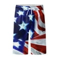 thumbnail image 2 of Wassery Men 4th of July USA Flag Print Shorts Summer Beach Shorts Independence Day Loose Elastic Americana Flag Shorts Stars Stripes Cargo Jogger Shorts Workout Shorts Streetwear, 2 of 5