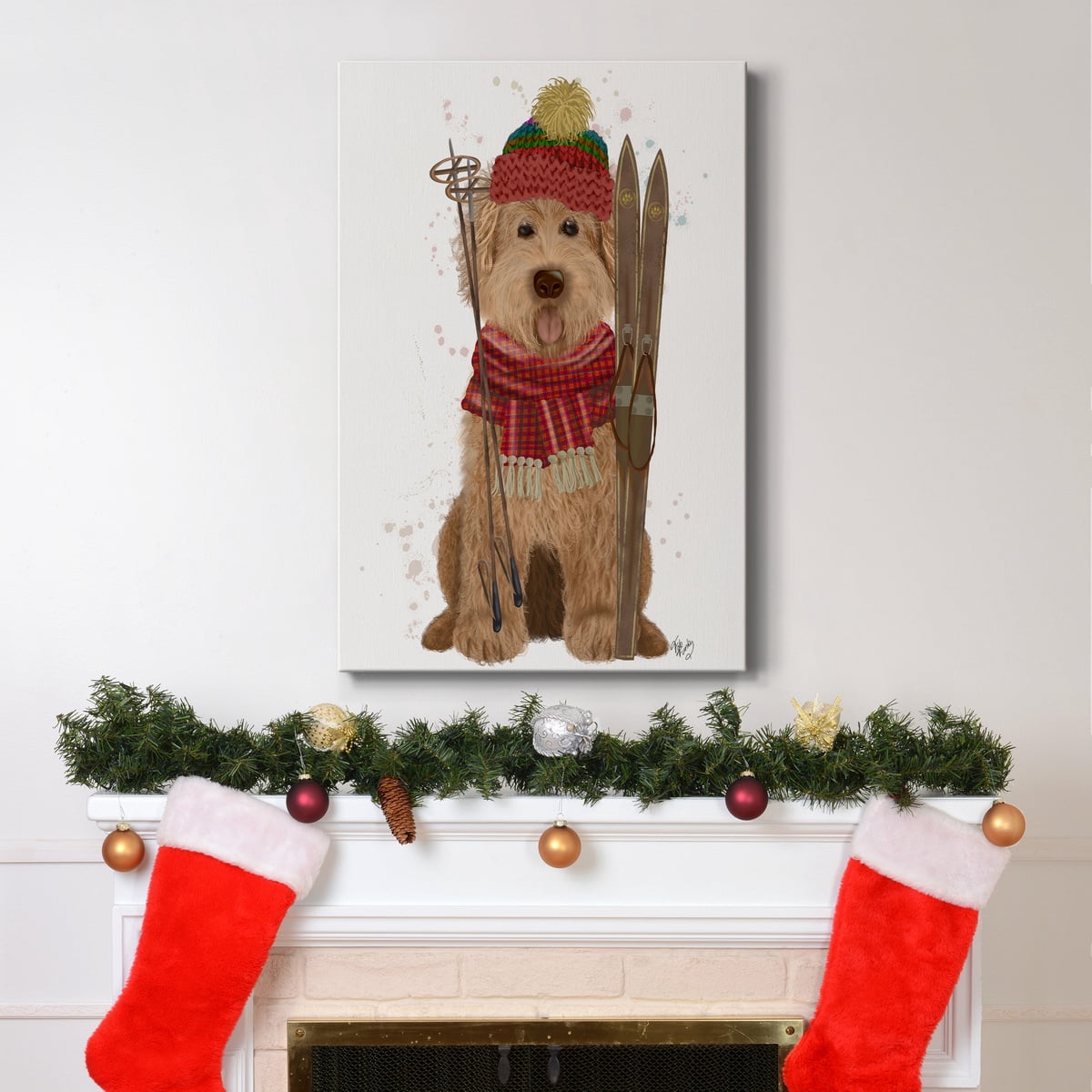 Goldendoodle Ski Dog- Gallery Wrapped Canvas