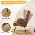 thumbnail image 5 of BAYUELSWU Rocking Chair Nursery, Upholstered Glider Rocker with High Backrest, Stylish Modern Rocking Accent Chair Glider Recliner for Living Room Nursery Bedroom （Brown）, 5 of 6