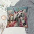 thumbnail image 2 of Orinice Unicorns Rainbow Graphic Decorative Throw Pillow Cover for Home Couch Living Room Bed Sofa - Short Plush Material - Invisible Zipper Design - 1PC 12x12in, 2 of 5