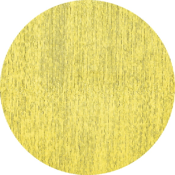 Ahgly Company Indoor Round Abstract Yellow Contemporary Area Rugs, 3' Round