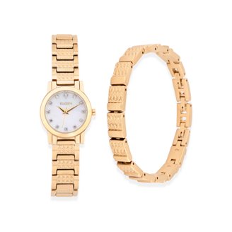 Elgin Female Wristwatch and Matching Bracelet Set Elgin Adult Female Watch Alloy and Matching Bracelet Set in  main image 2
