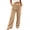 60#Brown, variant on Women's Solid Corduroy Wide Leg Pants High Waist Drawstring Elastic Waist Comfy Casual Lounge Trousers with Pockets Gray XL