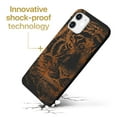 thumbnail image 3 of Case Yard Wooden Case for iPhone-12-Mini Soft TPU Silicone cover Slim Fit Shockproof Wood Protective Phone Cover for Girls Boys Men and Women Supports Wireless Charging Tiger Sketch Design, 3 of 7