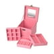 thumbnail image 2 of Caja de almacenamiento de joyas de terciopelo portátil, expositor de anillos, estuche organizador Rosado, 2 of 7