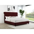thumbnail image 2 of Coaster Devon Tufted Upholstered Fabric California King Panel Bed in Wine Red, 2 of 10