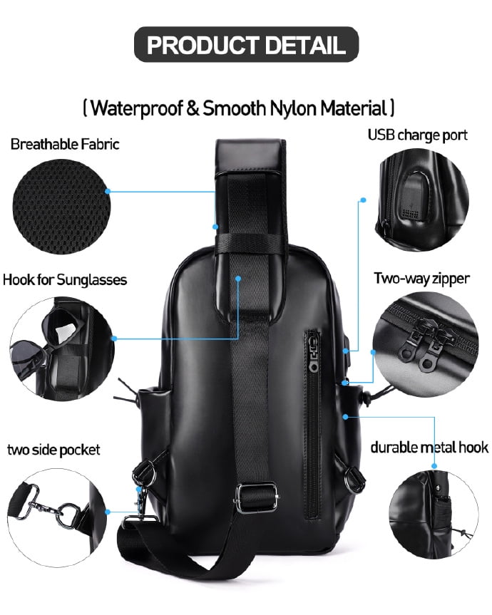 SYCNB Crossbody Sling Bag for Men & Women, Anti-Theft Hiking