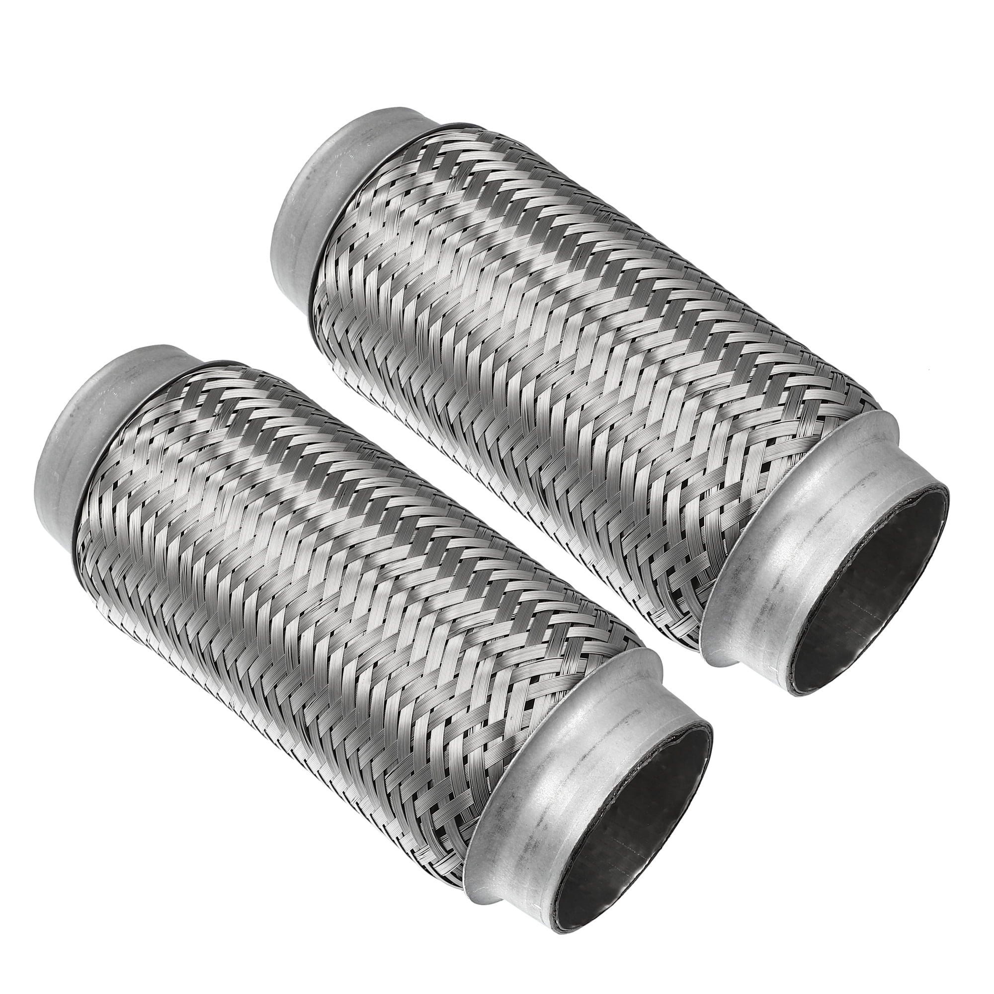Unique Bargains 2 Pcs 2.5"x8" Car Exhaust Flexible Pipe Tubing Universal Exhaust Joint Stainless