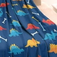 thumbnail image 3 of DarkBlue Cartoon Dinosaurs Bones Pattern Blanket,Comfortable Soft Lamb Wool Throw Blanket,All Season,Warm Lightweight Blankets for Sofa Bed Couch Living Room Chair,30"x40", 3 of 4