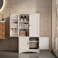 thumbnail image 6 of Pantry Storage Cabinet, Asofer 43" kitchen Storage Cupboard w/ Microwave Stand & 4 Doors, 8 Shelves for Dining Room - White, 6 of 9