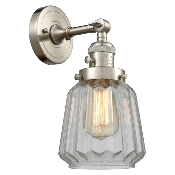 Innovations 203SW-SN-G142-LED Chatham 1 Light Sconce part of the Franklin Restoration Collection, Brushed Satin Nickel