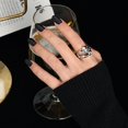thumbnail image 3 of AMERTEER Finger Ring Dress Up Retro Unique Trend Vintage Elegant Irregular Open Ring, 3 of 5