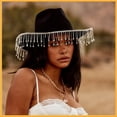 thumbnail image 3 of Vjnyvs Women's Cowboy Hat Set with Bandana and Heart-Shaped Sunglasses, Cowboy Hat Rhinestone Fringe Wide Brim Disco Cowboy Hat Black, 3 of 7