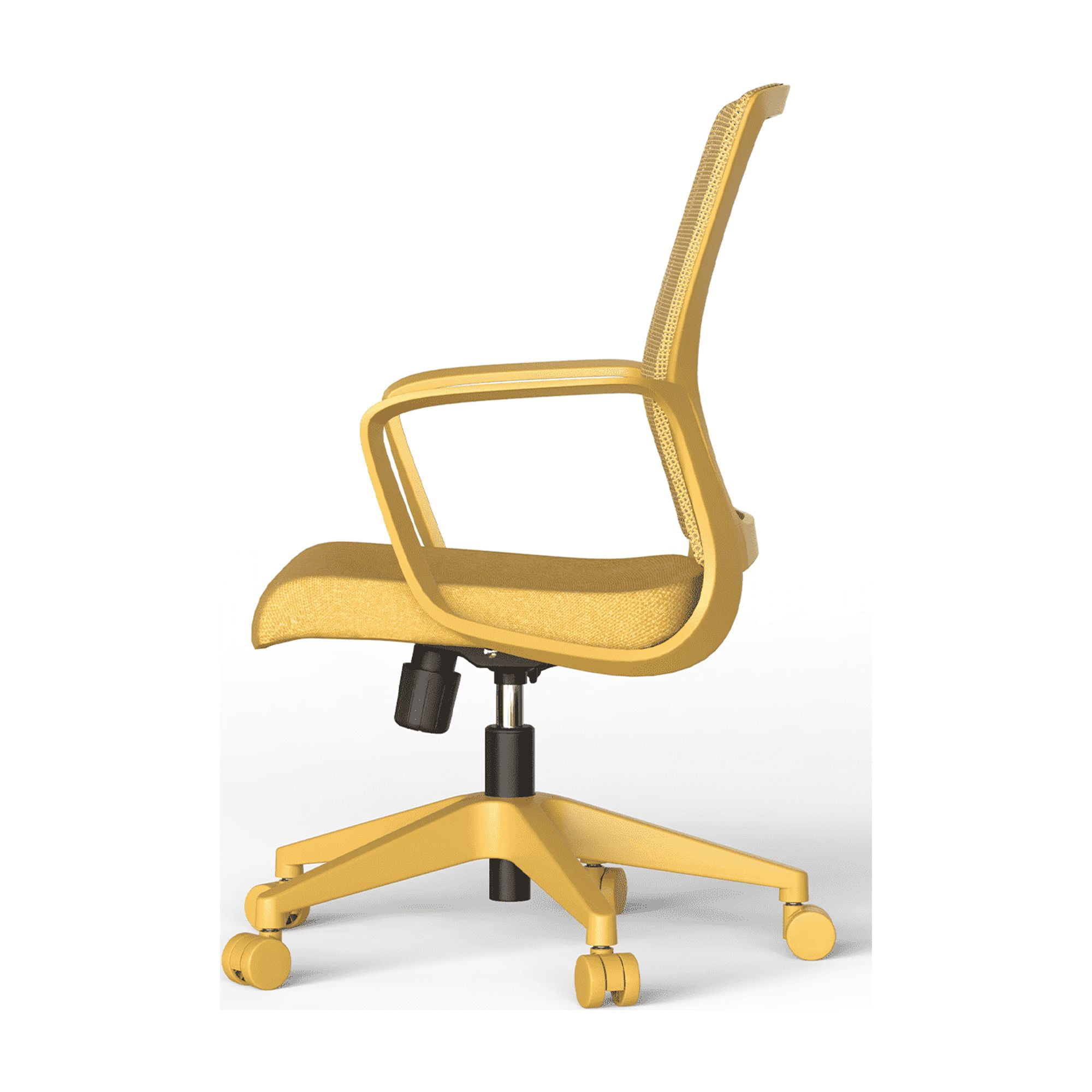 Colorful Office Task Chair 350LBS, Home Office, Mesh Back,Comfortable Sitting, Fixed Armrest, Swivel, Height Adjustable Chair (Yellow)