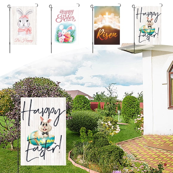 WKWeiS Easter Garden Sign 12X18 Inch Spring Garden Outdoor Sign Personalized Easter Decorations Double Sided Easter Yard Decoration Gift Savings Clearance