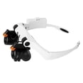 thumbnail image 1 of Diadema Lupa Lupas oculares Estilo de anteojos Lupa manos libres Múltiples ampliaciones con LED cálido y frío 1pcs-blanco ZefeiWu 8390611231842, 1 of 1