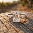 thumbnail image 5 of Rosec Jewels IGI Certified Lab Grown Diamond Radiant Cut Engagement Ring - 2 Carat Diamond Ring with Spaced Accent - E-VS1 Grade, 10K White Gold, US 8.00, 5 of 7