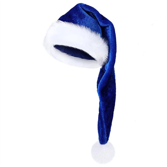 Gsakboxl Bucket Hat Extra Long Velvet Santa Hat Warm Windproof Winter Christmas Party Costume Hat Blue