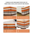 thumbnail image 6 of Coastal Style Bed Skirt Vintage Orange Brown Stripe Wood Grain Bed Skirts California King Size 18 Inch Drop, Wrap Around Dust Ruffle&nbsp;Bedskirt with Adjustable Elastic Belt for Queen Size Beds, 6 of 7