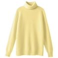 thumbnail image 4 of Yellow Womens Fall Tops High Collared Knitted Sweater for Women In Autumn and Winter Loose Thickened Made Of Pullover Long Sleeved Inner Layer Top. Sweaters for Women, 4 of 6