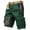 Dark Green, variant on Tactical Cargo Shorts for Men American Flag Graphic Patriotic 4th of July Shorts Pants with Pockets(No Belt),Army Green M