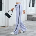 thumbnail image 5 of BRDFRL Y2K Vintage Track Pants Women Low Waist Side Striped Drawstring Straight Leg Loose Fit Joggers Gray 2XL, 5 of 7