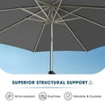 thumbnail image 4 of 9 FT Aluminum Outdoor Patio Umbrella, Fade-Resistant Outdoor Market Table Umbrella with Push Button Tilt, Grey, 4 of 4