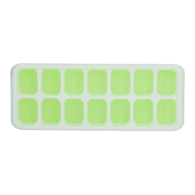 Molde de Bandeja de Hielo ANGGREK Bandeja de Cubitos de Hielo Flexible Con Tapa Extraíble 9.8x3.7x1.2in