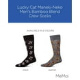 thumbnail image 2 of MeMoi Lucky Cat Maneki-Neko Men's Bamboo Blend Crew Socks - Mens - Male, 10-13, Asphalt, 2 of 10