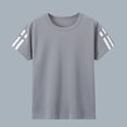 thumbnail image 4 of Cethrio Boys Activewear T-shirts Size 10-12, Short Sleeve Summer Casual Quick-drying Athletic Tops Gray, 4 of 6
