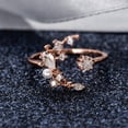 thumbnail image 5 of Copper Open Ring With Star And Moon Pentagram Design Gold Plated Adjustable Jewelry For Women With Artificial Gemstones, 5 of 5
