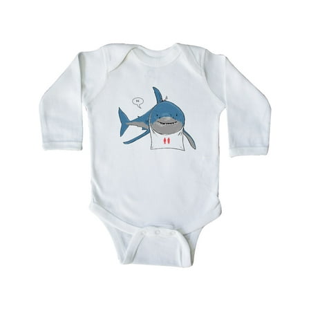 

Inktastic Shark Dinner Gift Baby Boy or Baby Girl Long Sleeve Bodysuit