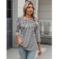 thumbnail image 3 of Zeagoo Womens Spring Tops 3/4 Sleeve Crew Neck T-Shirts Summer Business Dressy Work Blouses Vacation Outfits, 3 of 5