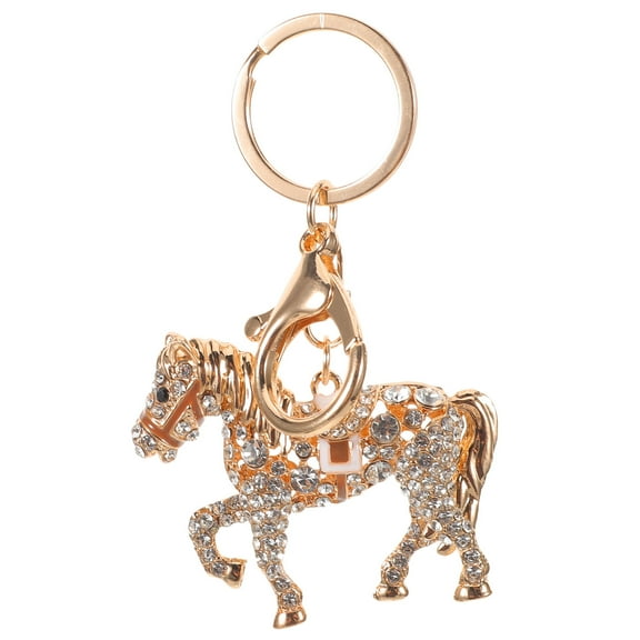 OUNONA 1Set Rhinestone Horse Keychain for Car and Handbags with Stylish Design