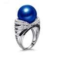 thumbnail image 4 of Jewelry Style Fashion Ring Zircon Blue And American And Popular Pearl Atmosphere Hand European Retro Rings, 4 of 7
