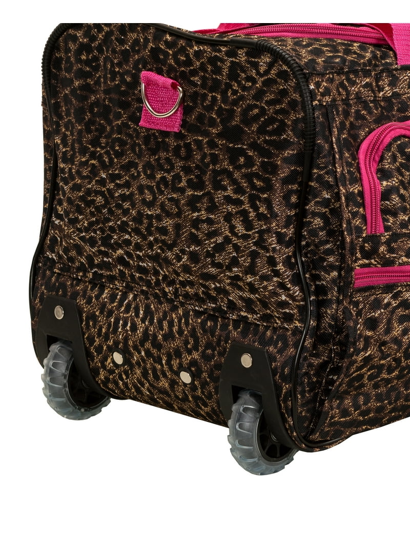 Rockland, 22 Rolling Duffle Bag, Pink Leopard, Polyester - Walmart.com