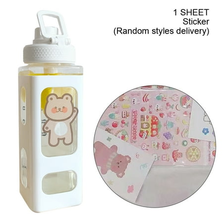

Girl Cups Large Capacity With Straw Kawaii Bear Tea Cute Gym Water Bottle School